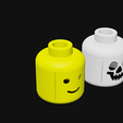 Leog-render.png Brick-man (le-go) helmet (with spooky option) for standard 3d printers