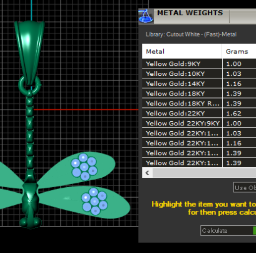 weight.png BUTTERFLY GOLD PENDANT 3d printable model