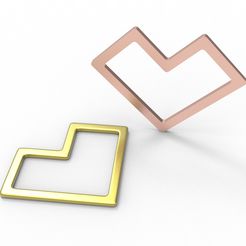 1.jpg 3D file square wire heart pendant・3D printable model to download