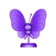 butterfree_pose_2_with_stand.stl Pokemon - Caterpie, Metapod and Butterfree with 2 poses (Pre Supported)