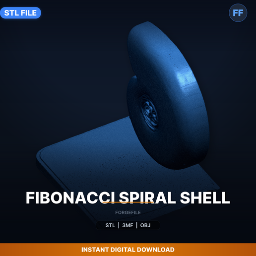 Fibonacci Spiral Shell - 3D Printable STL File