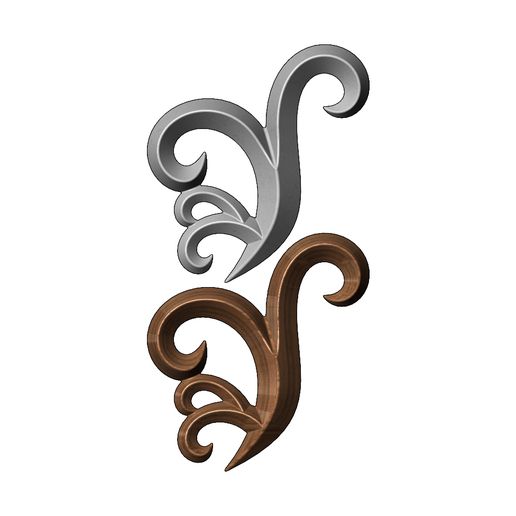 Floral motif onlay and relief 3D print model - 3D model önizlemesi