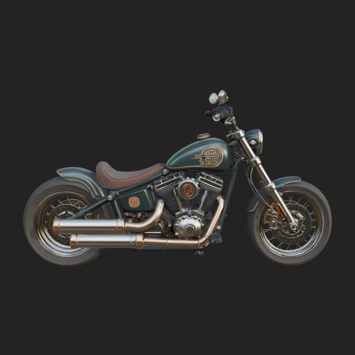 Cruiser Motorcycle Model Design 7 - 3D Print Model