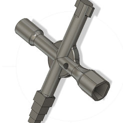 clé en croix 1.1 V1.png STL-Datei Cross key for opening electrical box・3D-Druckvorlage zum Herunterladen