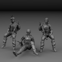 soldado.53.png STL file PACK 3 SEATED SPECIAL FORCES SOLDIERS・Model to download and 3D print