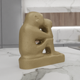 HighQuality2.png 3D Monkey Statue for Decor Home and Living with 3D Stl Files & 3D Printed Decor, Monkey Gift, 3D Printing, Cute Monkey, 3D Figure Print