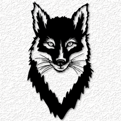 project_20230604_1146571-01.png Archivo STL lindo zorro decoración de la pared zorro real arte de la pared 2d arte・Objeto imprimible en 3D para descargar