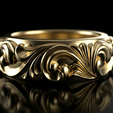 01-1.png Baroque Scroll Ring Ornamental Rococo Band 3D print model
