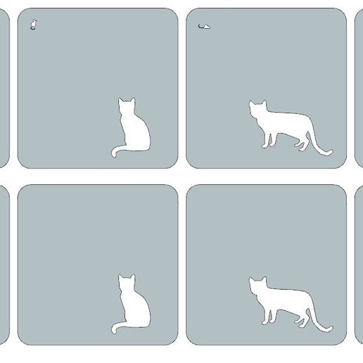Cat Coasters 3D model