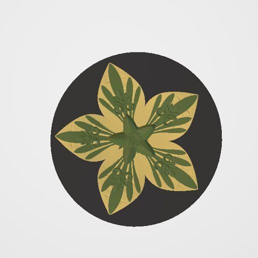 Elegant Golden Floral Design with Green Leaf Patterns