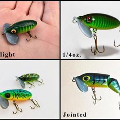Файл STL Jitterbug Fishing Lure (Jointed Version) 🎣・Модель для