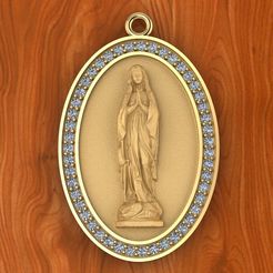 1.jpg Télécharger fichier STL Médaille de la Vierge Marie • Design à imprimer en 3D, iturrios0611