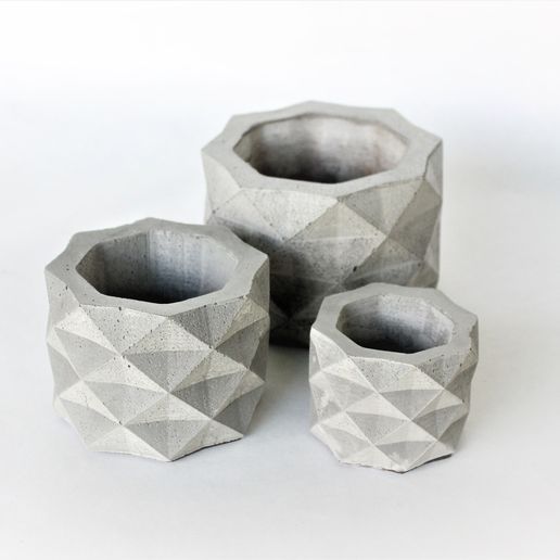 Geometric Concrete Pot Mold 3D model