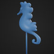 SeaHorse_3.png Seahorse Puffy Caketopper
