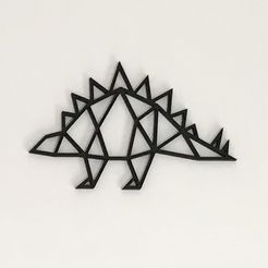 Stegosaurus.jpeg STL file Geometric Stegosaurus Wall Art・3D print object to download