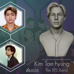 01.jpg STL file BTS member V bust 3D print model・3D printable model to download