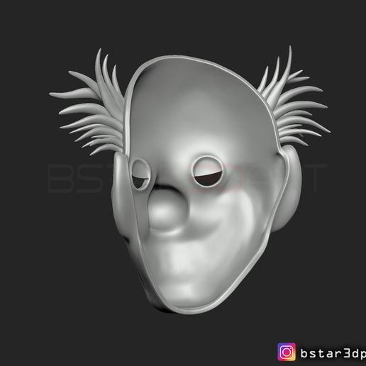 04.jpg CLOWN MASK 2019 - Joker Mask 2019 With Hair from Joker movie 2019 scale 1:1 For cosplay