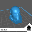 19.png Tête de masque rouge pour figurines de 6 pouces