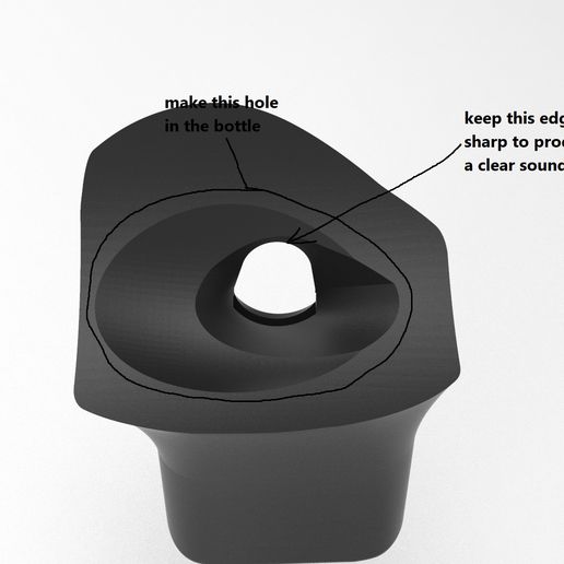 Free STL file 600ml pet bottle ocarina mouthpiece・3D print design to