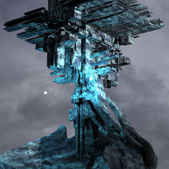 untitled.4039.png Файл OBJ Ледяные скалы Sci fi Base Tower・Модель для печати в 3D скачать