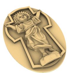 Sin-título2.jpg Archivo STL medalla divino niño y san miguel arcángel・Modelo imprimible en 3D para descargar, chojuan