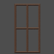 RectangleWindow-01.png Wooden Window Frame Rectangle (28mm Scale)