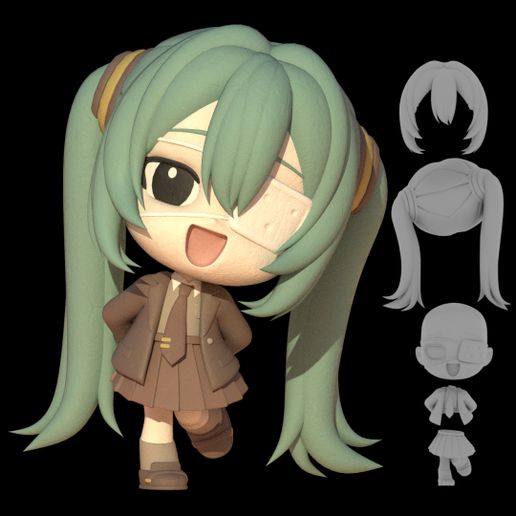 Monitoring Miku Chibi Figure