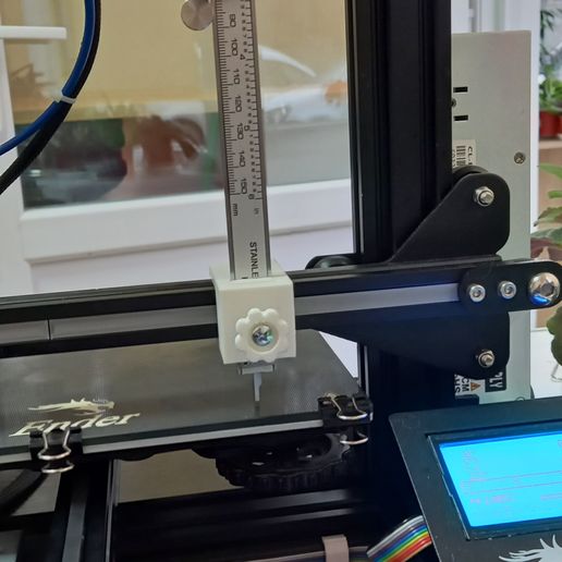 Design for calibration of the position of the table (profile 20x20). 3D model