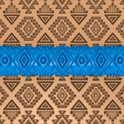 8654545.jpg Fichier 3D Rouleau d'argile à motifs grecs / rouleau de poterie / rouleau d'argile à motifs aztèques / imprimeur de motifs ethniques・Design pour imprimante 3D à télécharger