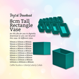 Cover-9.png 8cm Tall Rectangle Vase STL File - Digital Download -10 Sizes- Homeware, Minimalist Modern Design