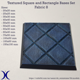 Square_bases_Fabric008_promo.png Набор квадратных и прямоугольных оснований - ткань 8 текстур (20-150 мм) | Идеально подходит для настольных игр и ролевых игр