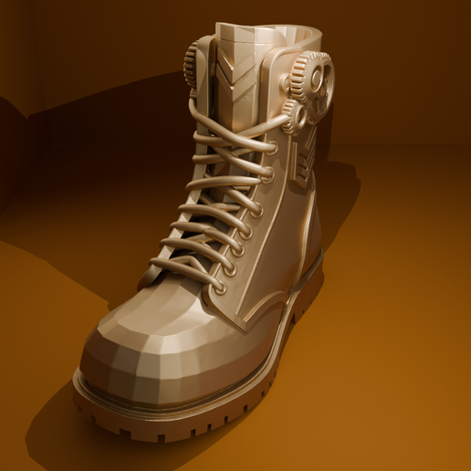 4.png Urban Steampunk Boot – 3D Printable Shoe Model