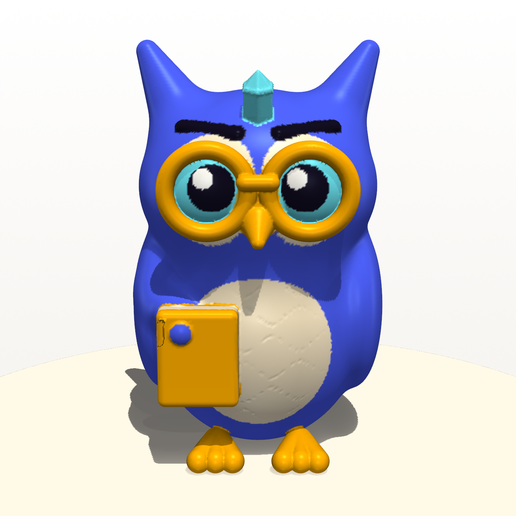 Hootwise Mini #006 – Nerdy Owl with Glasses Capsule Toy 30 mm | Surprise Egg Size | Multicolor 3MF + STL