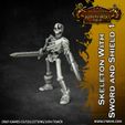 Skeleton-wih-Sword-and-Shield-1.jpg Skeleton Horde - 16 x 32mm scale skeleton miniatures