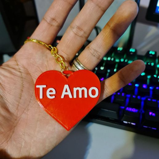 I love you" Heart Key Chain 3D model