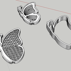 farfalle.png STL file Butterfly cookie cutter embossed elegant wedding party cake design decoration girl boy baby・3D print design to download