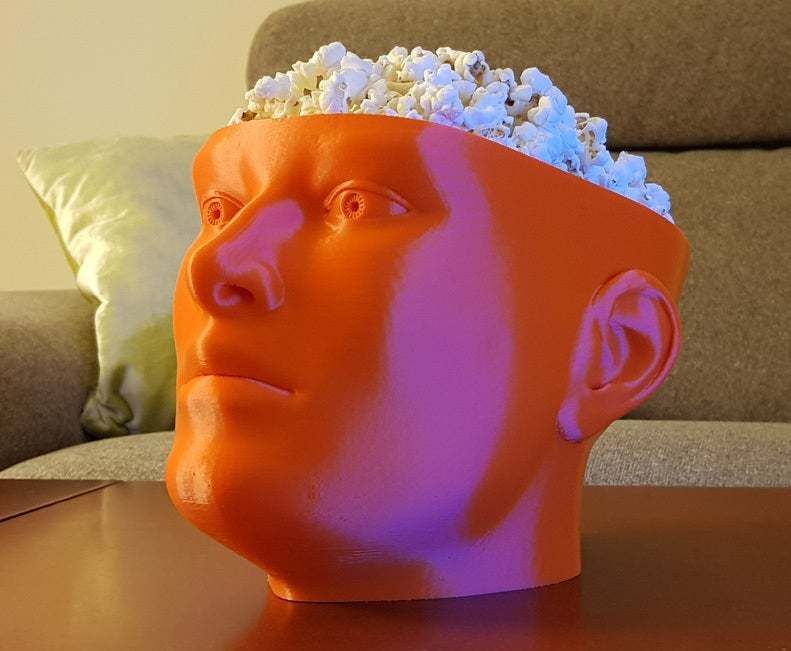 headBowl4.jpg Archivo STL gratis Binge Watcher's Popcorn Bowl・Modelo para descargar y imprimir en 3D, ecoiras