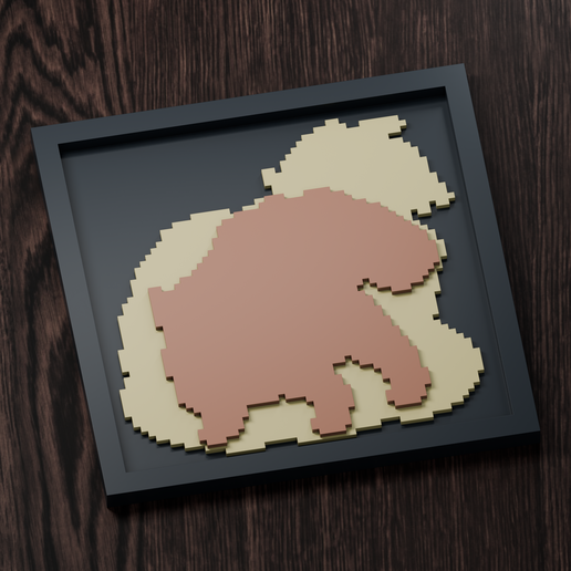 Ninetales Line - Pokemon Silhouette Frame | Gen 2 sprite style | STL