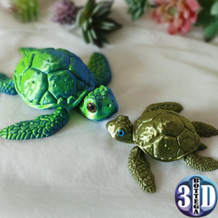 Foto-Con-lsdfngoijabngf.png Cute Articulated sea Turtle, print in place, no supports