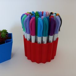 3.jpg 3D file Zigzag Rows Pen&Sharpie Holder Stl File, For 36 Sharpies・3D print model to download