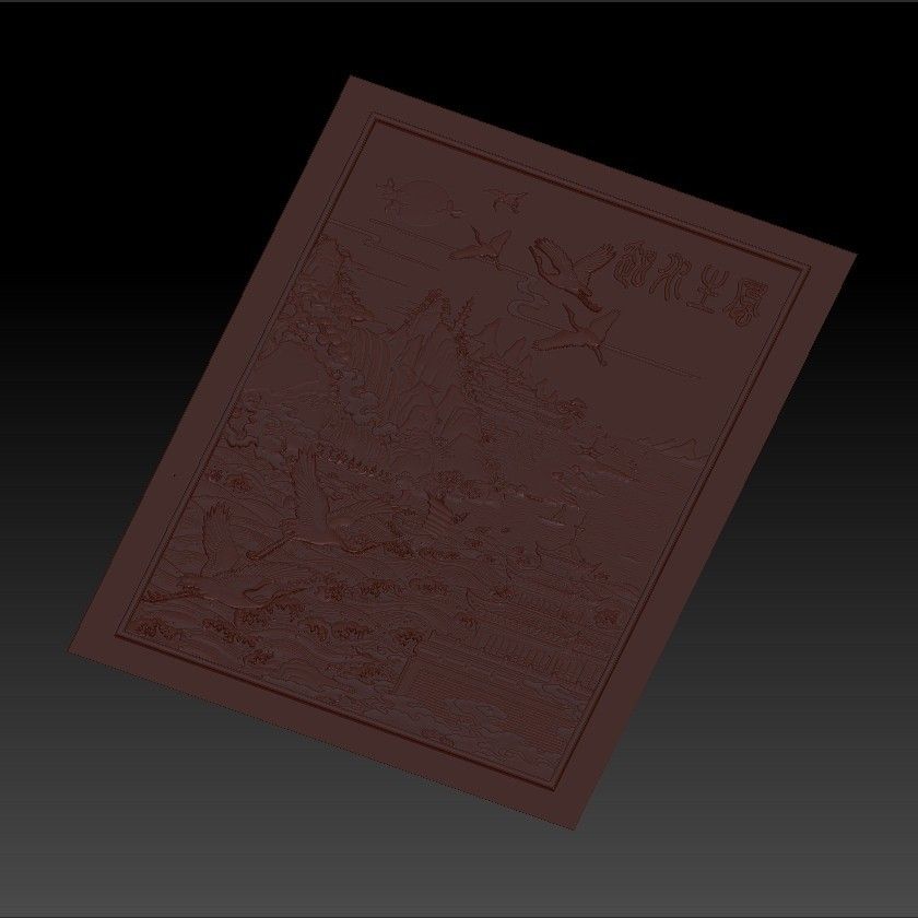 MontainsAndHills4.jpg Free STL file Chinese landscape 3d model of bas-relief for cnc・3D print model to download, stlfilesfree