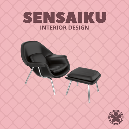 Miniature Replica 1:12 Eero Saarinen 01. Womb Chair for Miniature Dollhouse - 3D Print Instant Download - Miniature Furniture Designer Series