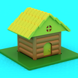 render3.png Lush Log Home toy Modelo imprimible en 3D