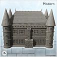 5.jpg Large modern castle with quadruple corner towers and central entrance (8) - Modern WW2 WW1 World War Diaroma Wargaming RPG