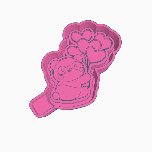 Valentines Balloon Panda Mold Housing STL 3D model