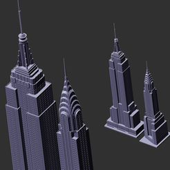 1.jpg Fichier STL Empire State Building et Chrysler Building・Modèle à télécharger et à imprimer en 3D