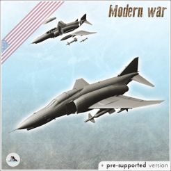 1-PREM-WB-DV-V15-McDonnell-Douglas-F-4-Phantom-II-jet-fighter-bomber.jpg Archivo STL Cazabombardero McDonnell Douglas F-4 Phantom II - EE.UU. Ejército de EE.UU. Guerra Fría América Era Telón de Acero Guerra Crisis Conflicto・Objeto para impresora 3D para descargar