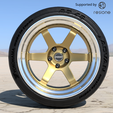 6.png RAYS Volk racing TE 37 V 18 inch rims with  ADVAN yokohama tires for diecast and scale models