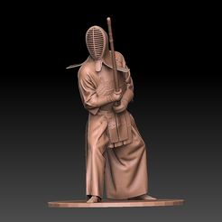 KendoFront.jpg STL-Datei Kendo-Krieger・Modell zum Herunterladen und 3D-Drucken