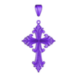 Cross 5.stl Gothic cross Pendant 03